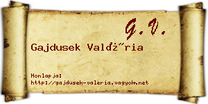 Gajdusek Valéria névjegykártya
